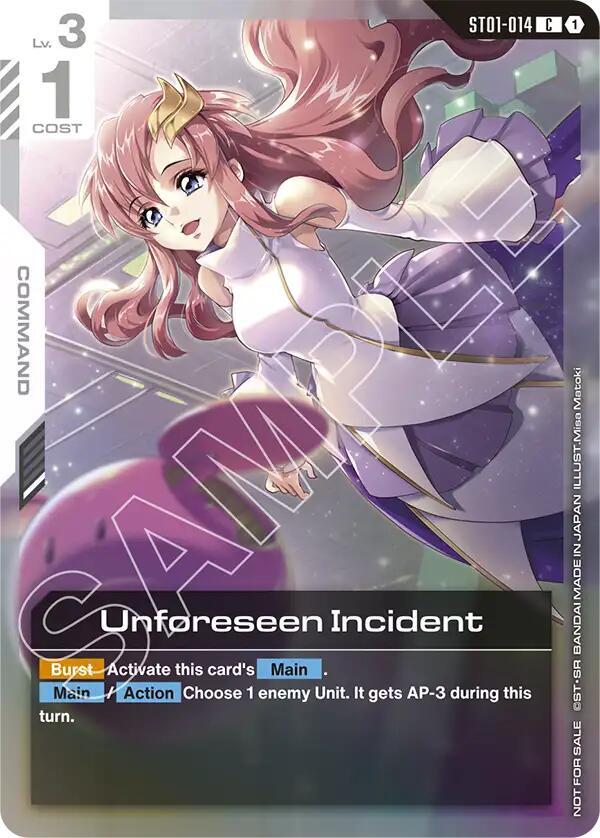 Unforeseen Incident ST01-014 Tournament Promo NM Gundam Card Game