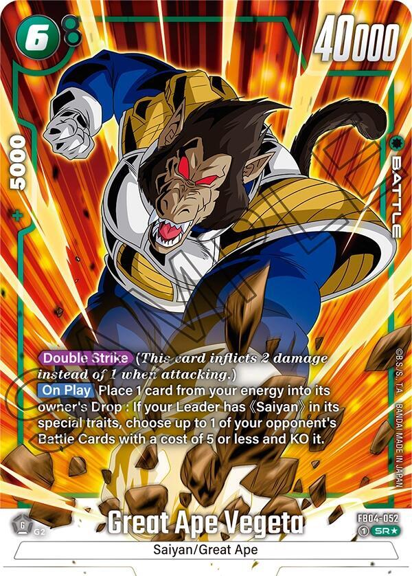Great Ape Vegeta FB04-052 | Ultra Limit SR Alt Art NM Fusion World