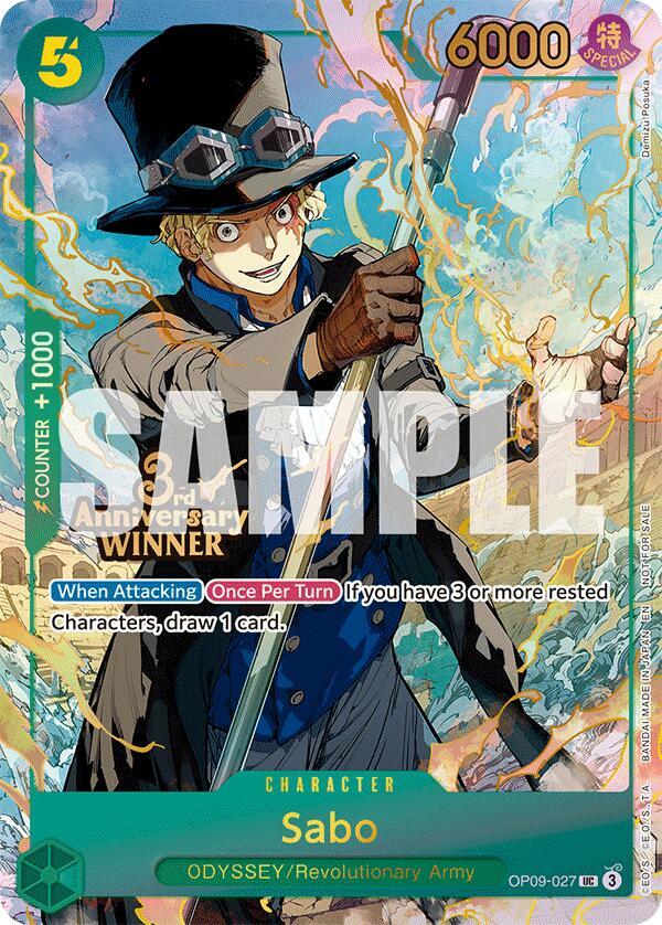 Sabo OP09-027 | 3rd Anniversary Winner Promo NM One Piece
