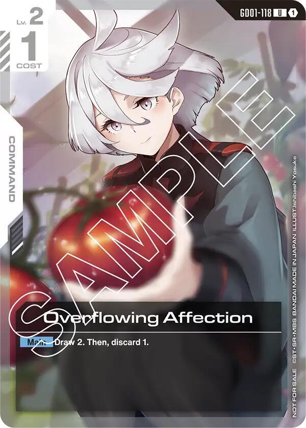 Overflowing Affection GD01-118 Alt Art Promo NM Gundam Card Game
