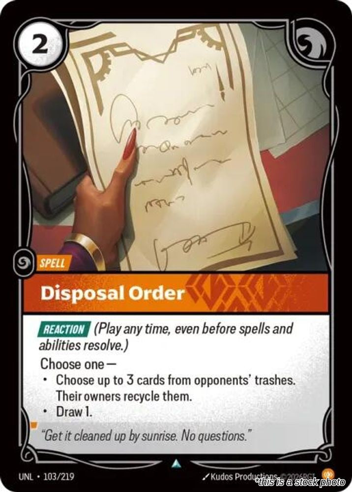 Disposal Order