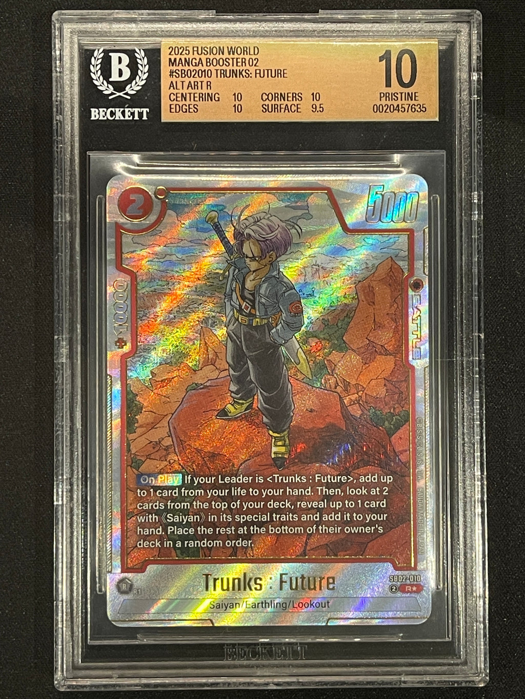 Trunks : Future - SB02-010 (Alternate Art) Manga Booster 02 SB02-010 BGS 10