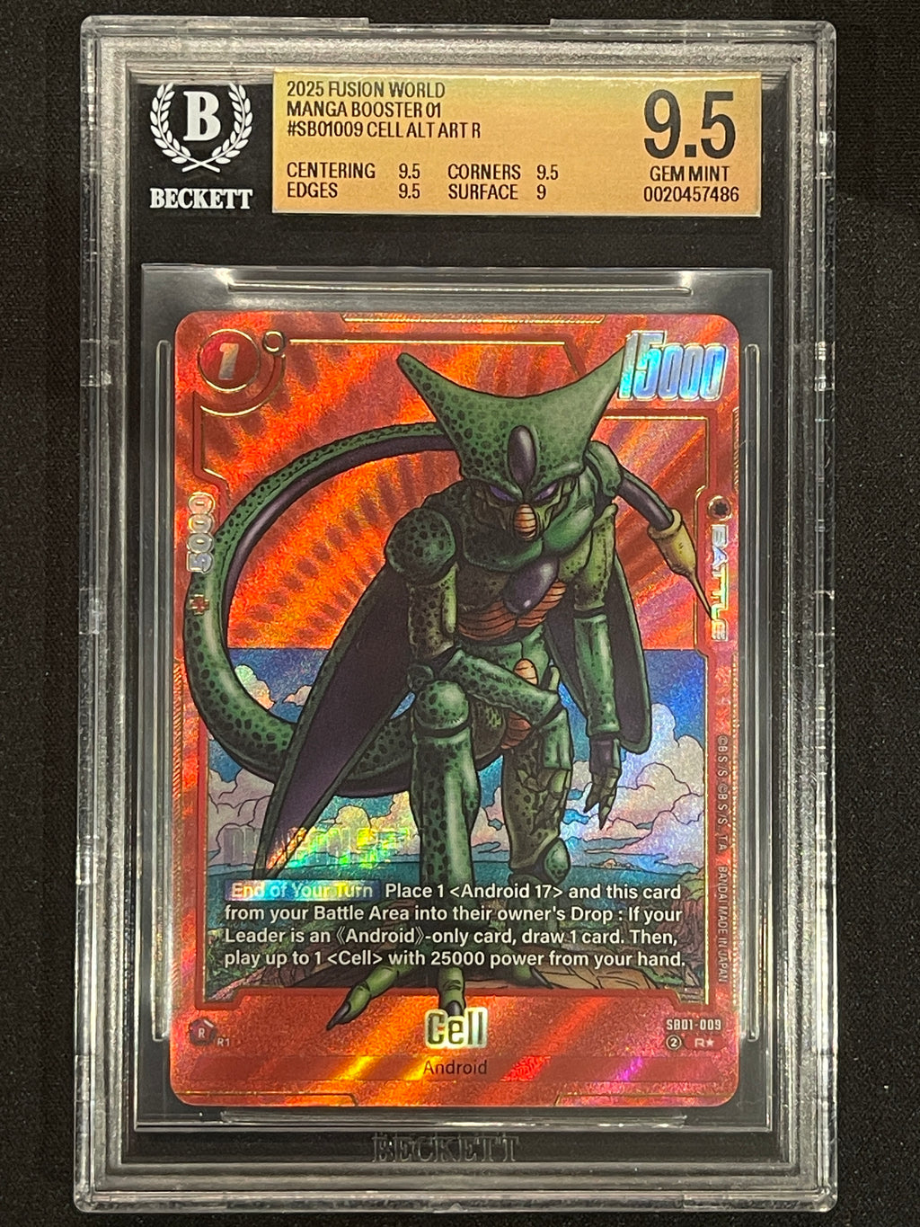 Cell - SB01-009 (Alternate Art) Manga Booster 01 SB01-009 BGS 9.5