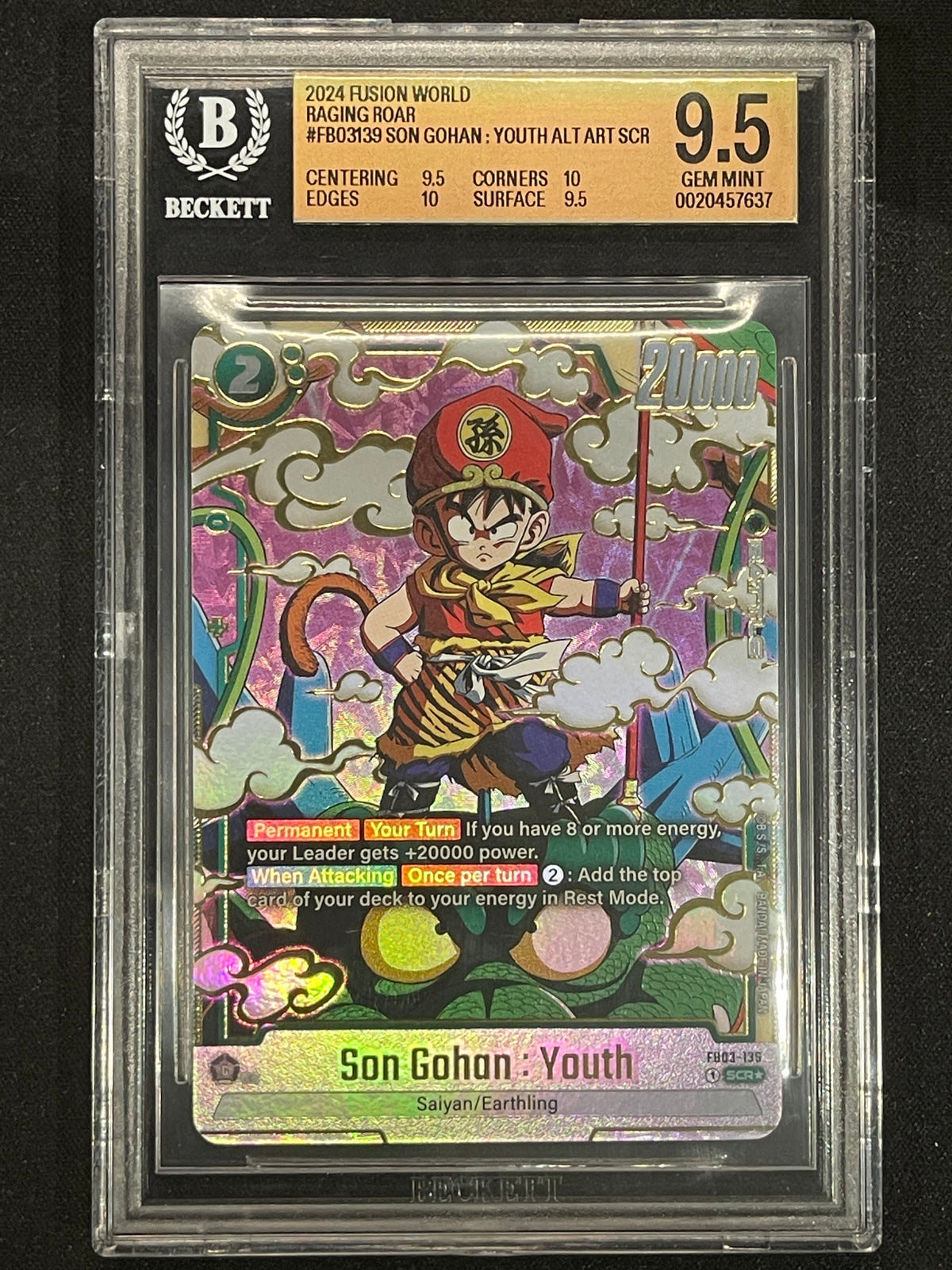 Son Gohan : Youth - FB03-139 (Alternate Art) Raging Roar FB03-139 BGS 9.5