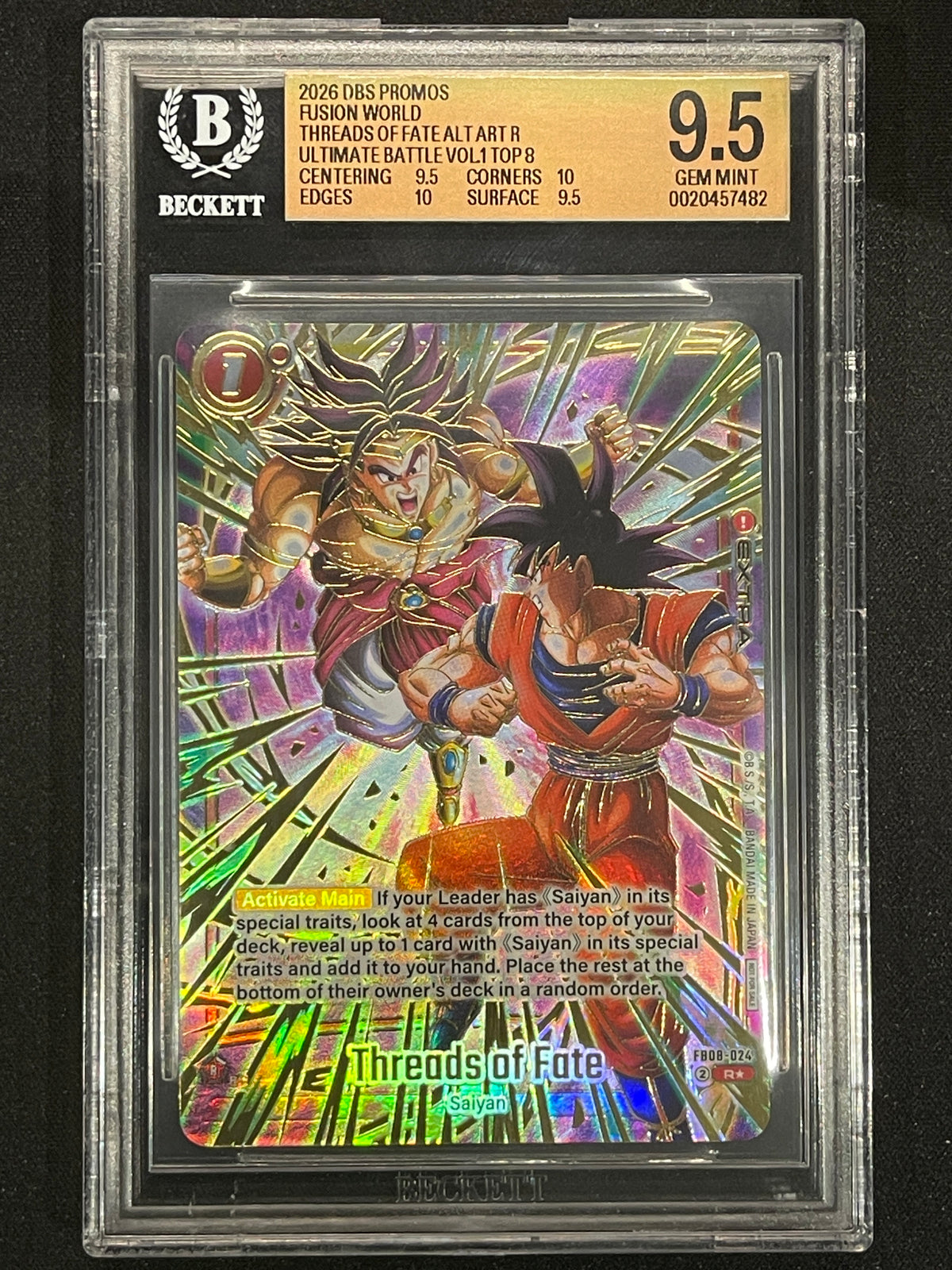 Threads of Fate (Ultimate Battle 2026 Vol.1) Tournament and Championship Promos FB08-024 BGS 9.5