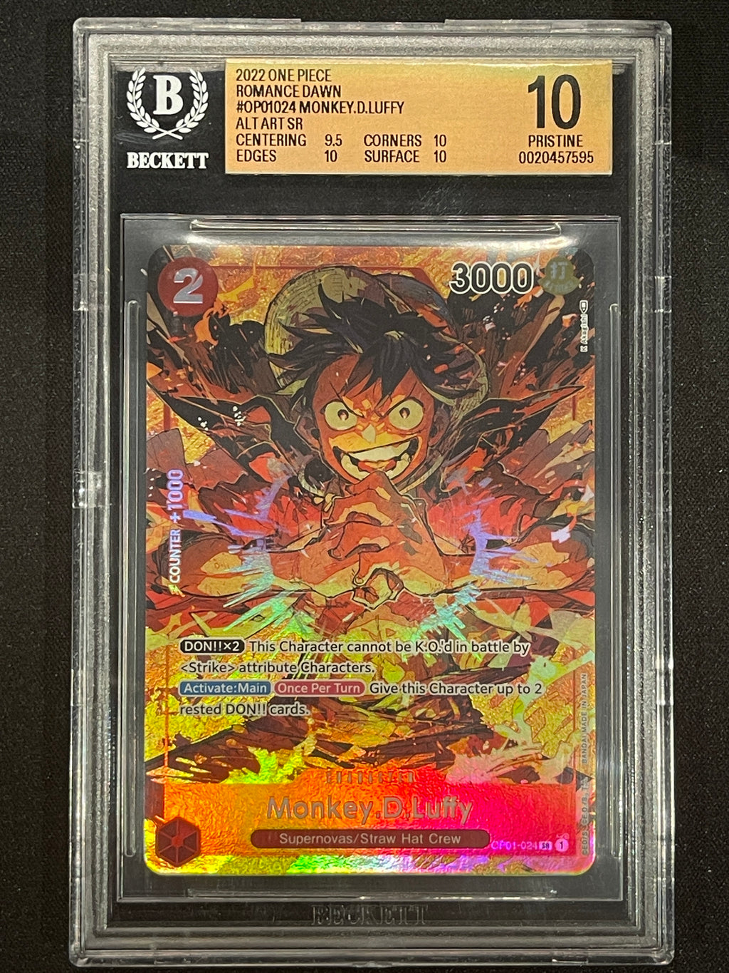 Monkey.D.Luffy (024) (Parallel) Romance Dawn OP01-024 BGS 10