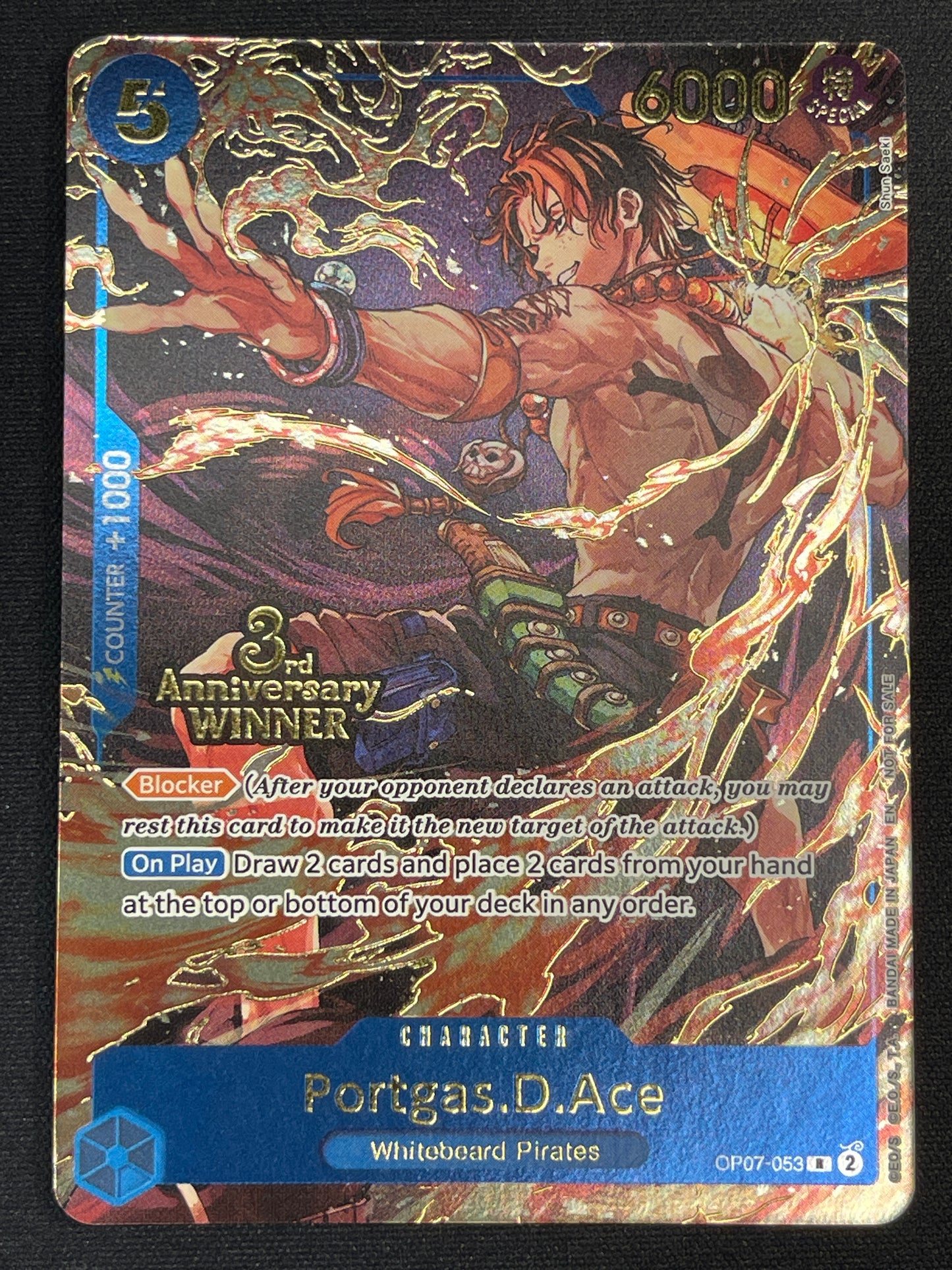 Portgas D Ace OP07-053 | 3rd Anniversary Winner Promo NM* One Piece