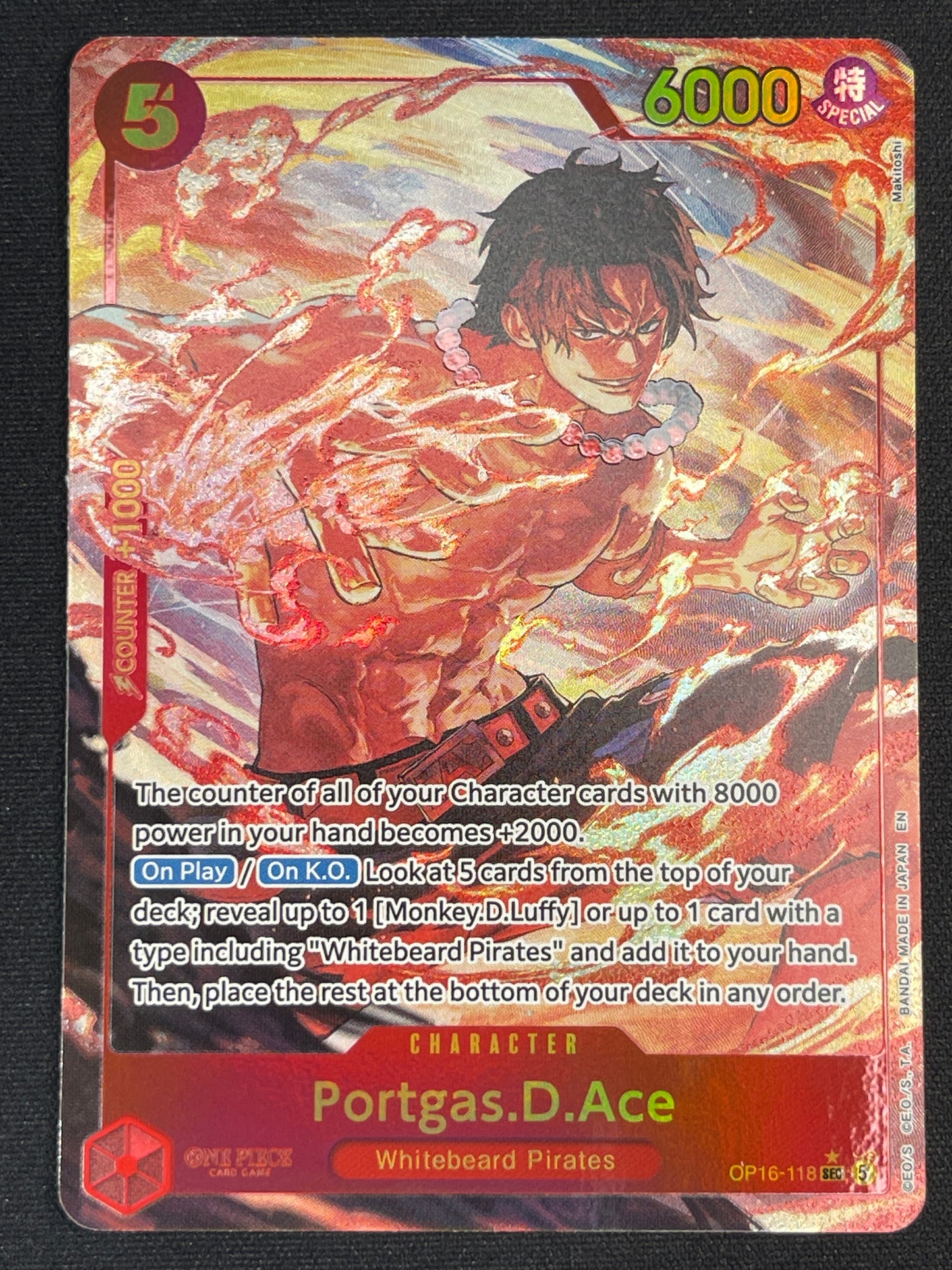 Portgas.D.Ace OP16-118 | The Time of Battle SEC NM One Piece