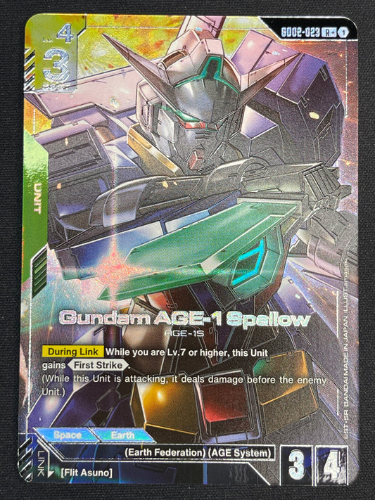 Gundam AGE-1 Spallow GD02-023 R+ | Dual Impact NM Gundam Card Game
