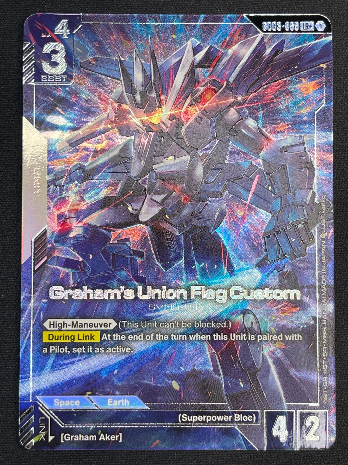 Graham's Union Flag Custom GD03-083 LR+ | Steel Requiem NM Gundam Card Game