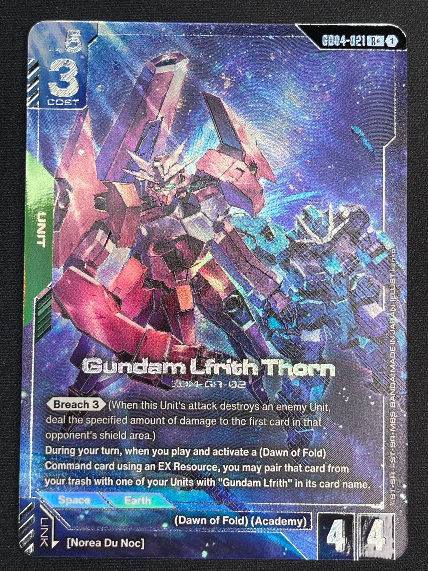 Gundam Lfrith Thorn GD04-021 LR+ | Phantom Aria NM Gundam Card Game