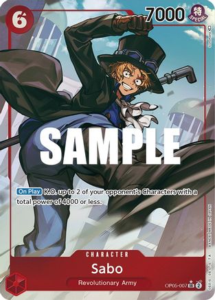 Sabo OP05-007 | Awakening of the New Era Alt Art NM One Piece