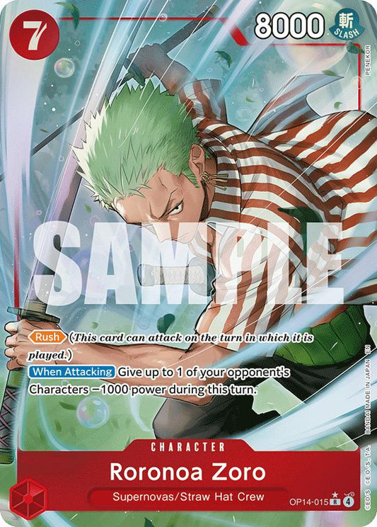 Roronoa Zoro OP14-015 | The Azure Seas Seven R Alt Art NM One Piece